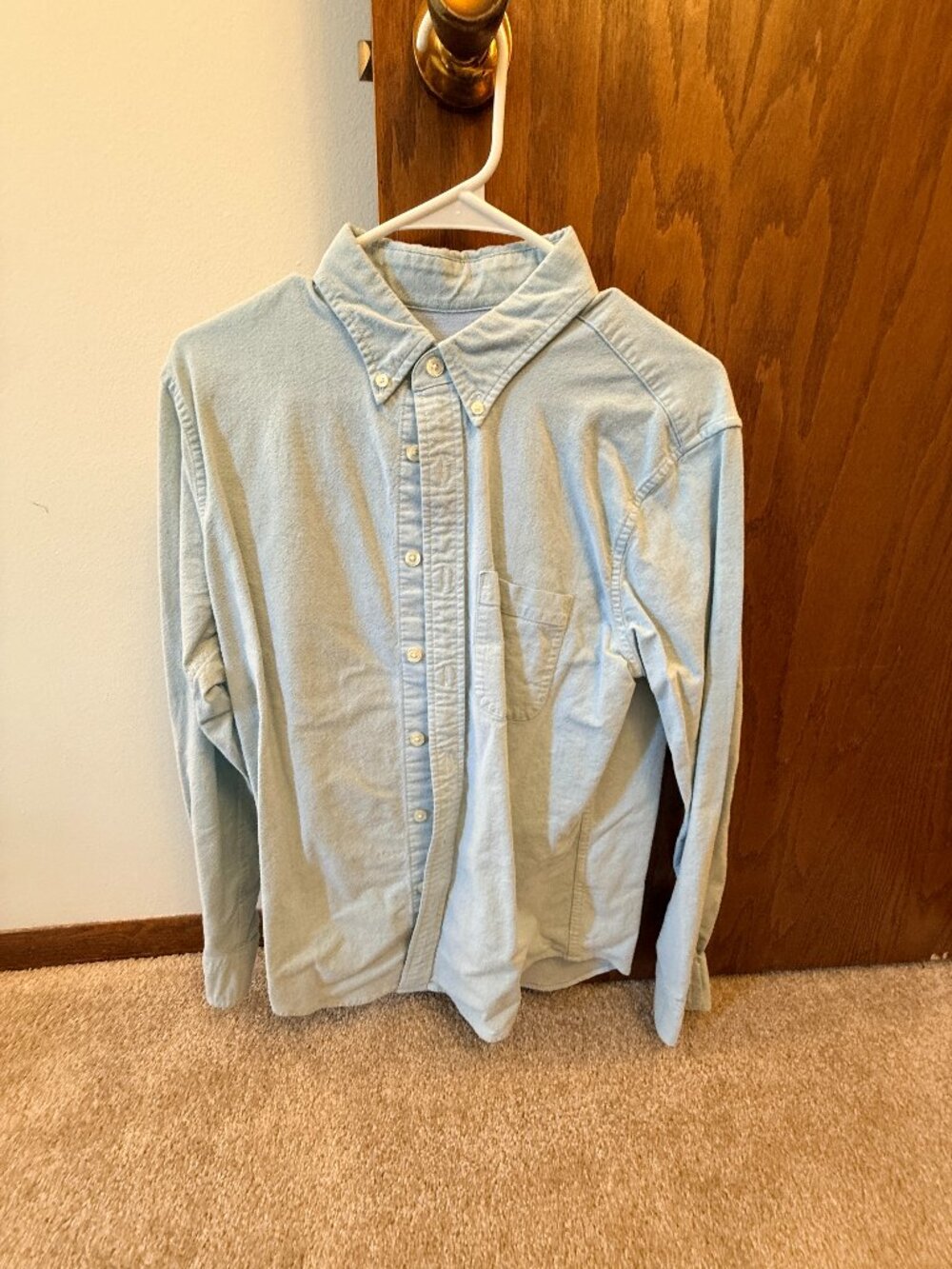 Abercrombie & Fitch Men's Long Sleeve Stretch Oxford Shirt Medium Light Blue